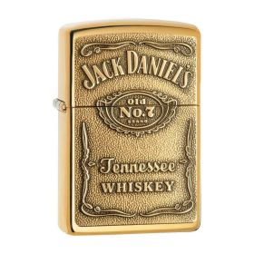 Zippo Windproof Lighter Jack Daniel's® Label-Brass Emblem High Polish Brass