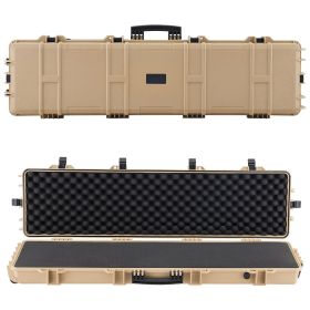 Hard Rifle Case, Lockable Rifle Case with Pre-cut Foams, 50 in Movable Gun Storage with Wheels, IP67 Waterproof & Dustproof Pistol Storage for Ri