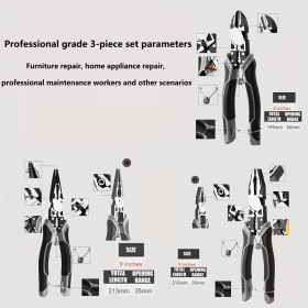 Heavy Duty 5-in-1 Combination Pliers, Multi-Tool Electrician Hand Tool for Wire Work & Home Repair