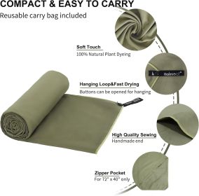 Microfiber Towel Perfect Travel & Gym & Camping Towel. Quick Dry - Super Absorbent - Ultra Compact - Lightweight. Suitable for Trip, Beach, Showe (material: Microfiber)