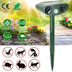 Solar Ultrasonic Animal Repeller PIR Motion Sensor Animal Repellent Chaser IPX4 Waterproof for Farm Garden Yard to Drive Raccoon Squirrel Rat Sku (Type: Standard)