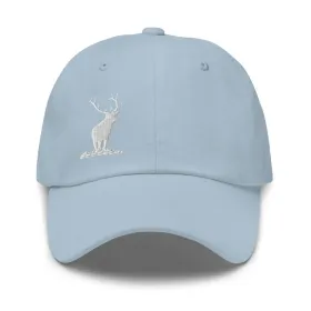 Elk Hat;  Wildlife Hat;  Elk Hunting Hat;  Hat with Elk Silhouette (Color: Blue)